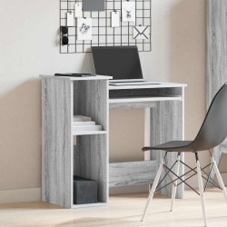 Bureau avec étagères sonoma gris 84x40x78 cm bois d'ingénierie 