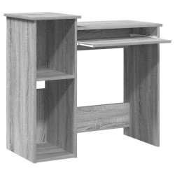 Bureau avec étagères sonoma gris 84x40x78 cm bois d'ingénierie 