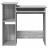 Bureau avec étagères sonoma gris 84x40x78 cm bois d'ingénierie 