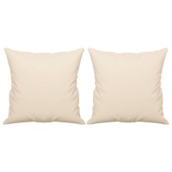 Canapé 2 places avec oreillers beige 120 cm tissu microfibre 