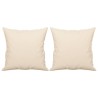 Canapé 2 places avec oreillers beige 120 cm tissu microfibre 