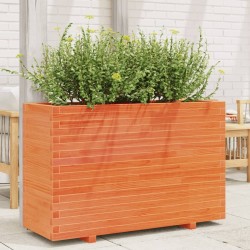 Jardinière cire marron 110x40x72 cm bois de pin massif 