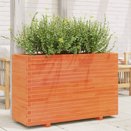 Jardinière cire marron 110x40x72 cm bois de pin massif 