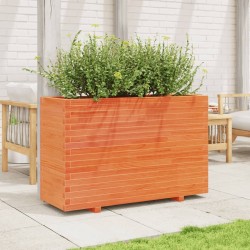 Jardinière cire marron 110x40x72 cm bois de pin massif 