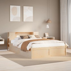 Cadre de lit sans matelas 120x190 cm bois de pin massif 