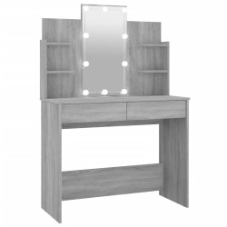 Coiffeuse avec LED Sonoma gris 96x40x142 cm 