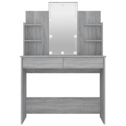 Coiffeuse avec LED Sonoma gris 96x40x142 cm 