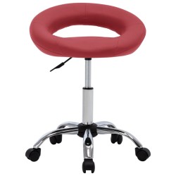 Chaise de travail roulante Rouge bordeaux Similicuir 