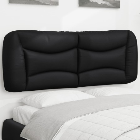 Coussin de tête de lit noir 140 cm similicuir 