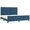 Cadre de lit sans matelas bleu foncé 160x200 cm velours 