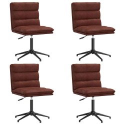 Chaises à manger lot de 4 marron brillant similicuir 