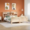 Lit bibliothèque sans matelas 200x200 cm bois massif de pin 