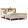 Lit bibliothèque sans matelas 200x200 cm bois massif de pin 