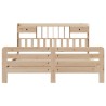 Lit bibliothèque sans matelas 200x200 cm bois massif de pin 
