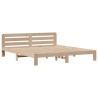 Lit bibliothèque sans matelas 200x200 cm bois massif de pin 