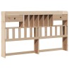 Lit bibliothèque sans matelas 200x200 cm bois massif de pin 