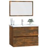 Ensemble de meubles de salle de bain 2 pcs Chêne fumé 