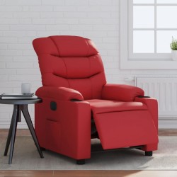 Fauteuil inclinable électrique Rouge Similicuir 