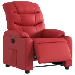 Fauteuil inclinable électrique Rouge Similicuir 