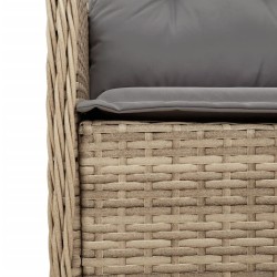 Ensemble à manger de jardin et coussins 3 pcs Beige poly rotin 