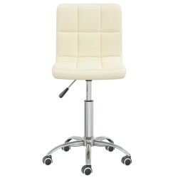Chaise pivotante de salle à manger Crème Tissu 