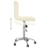 Chaise pivotante de salle à manger Crème Tissu 