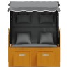 Strandkorb coussin résine tressée bois solide noir anthracite 