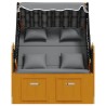Strandkorb coussin résine tressée bois solide noir anthracite 