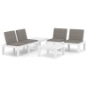 Salon de jardin 4 pcs avec coussins Plastique Blanc 
