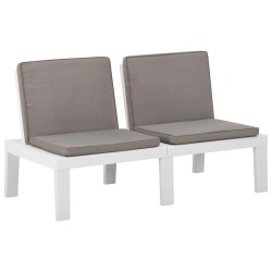 Salon de jardin 4 pcs avec coussins Plastique Blanc 
