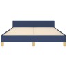 Cadre de lit sans matelas bleu 140x190 cm tissu 
