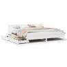 Cadre de lit sans matelas blanc 200x200 cm bois massif de pin 