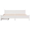Cadre de lit sans matelas blanc 200x200 cm bois massif de pin 