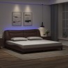 Cadre de lit avec LED sans matelas marron 200x200 cm 