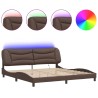 Cadre de lit avec LED sans matelas marron 200x200 cm 