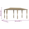 Belvédère avec revêtement de poteaux 2,98x5,3x2,59 m 160 g/m² 