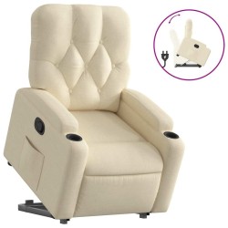 Fauteuil inclinable Crème Tissu 