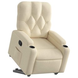 Fauteuil inclinable Crème Tissu 