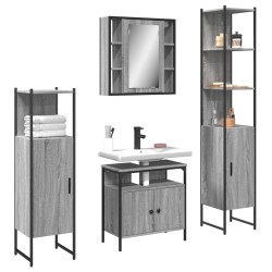 Ensemble d'armoires de salle de bain 4 pcs sonoma gris 