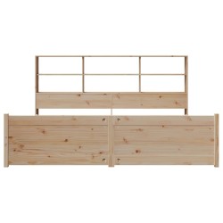 Lit bibliothèque sans matelas 180x200 cm bois massif de pin 