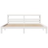 Cadre de lit avec tête de lit sans matelas blanc 200x200 cm 