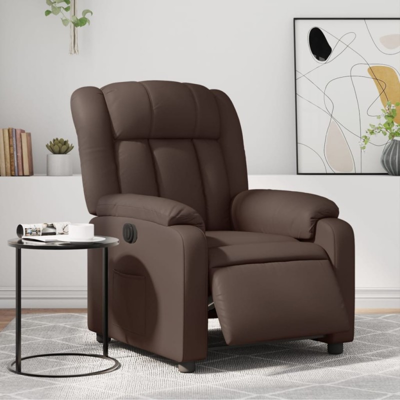 Fauteuil inclinable électrique Marron Similicuir 