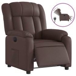 Fauteuil inclinable électrique Marron Similicuir 