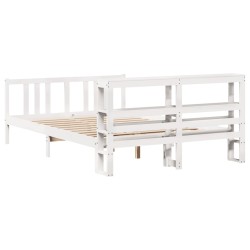 Cadre de lit avec tête de lit sans matelas blanc 160x200 cm 
