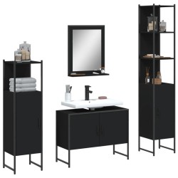 Ensemble d’armoires salle de bain 4 pcs noir bois d'ingénierie 