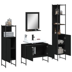 Ensemble d’armoires salle de bain 4 pcs noir bois d'ingénierie 