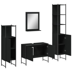 Ensemble d’armoires salle de bain 4 pcs noir bois d'ingénierie 