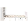 Lit bibliothèque sans matelas blanc 120x190 cm bois pin massif 