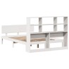 Lit bibliothèque sans matelas blanc 120x190 cm bois pin massif 