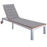 Chaise longue avec coussin Bois d'acacia et acier galvanisé 